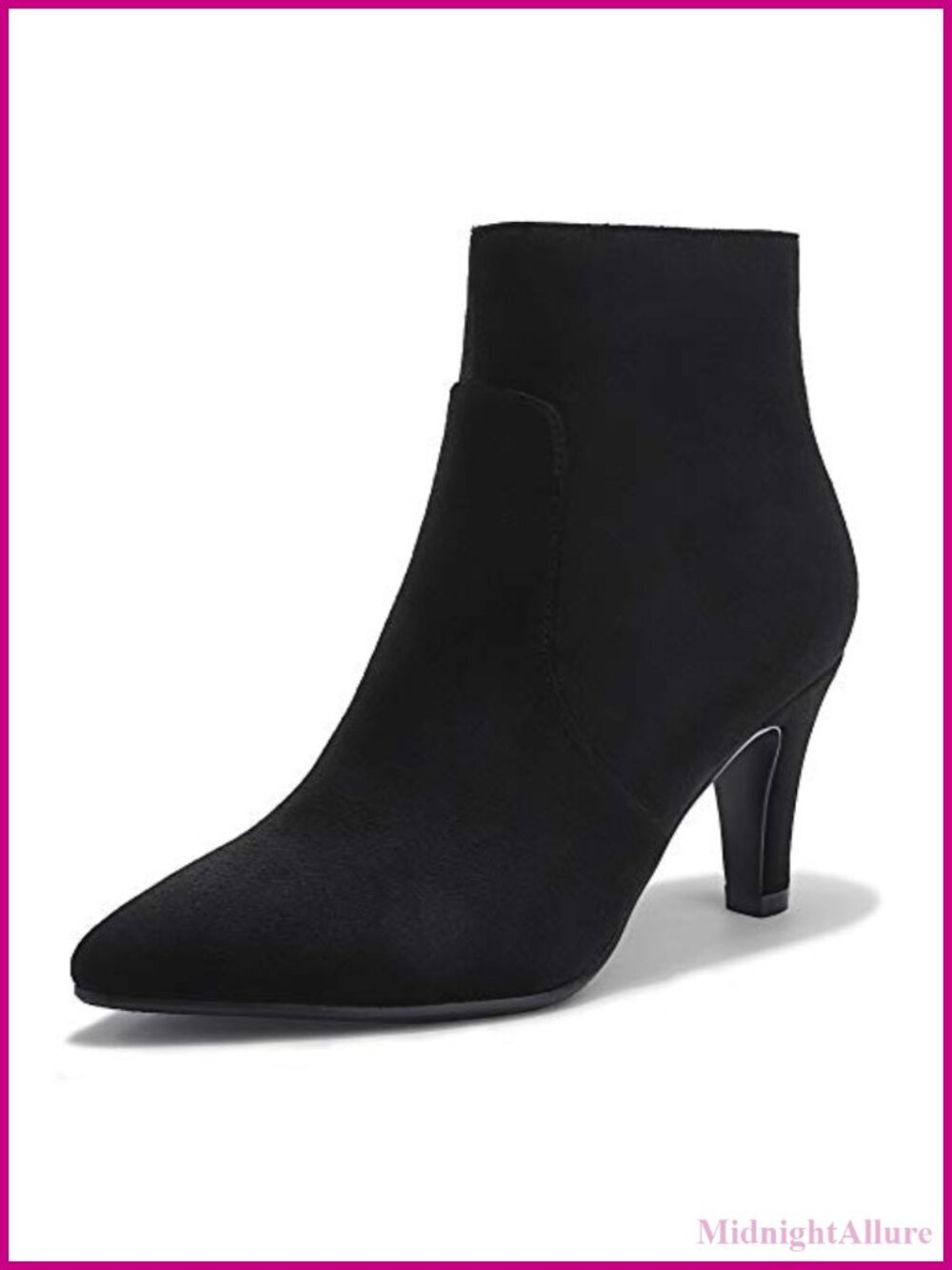Kitten Low Heel Pointed Toe Short Boots Women Booties Side Zipper